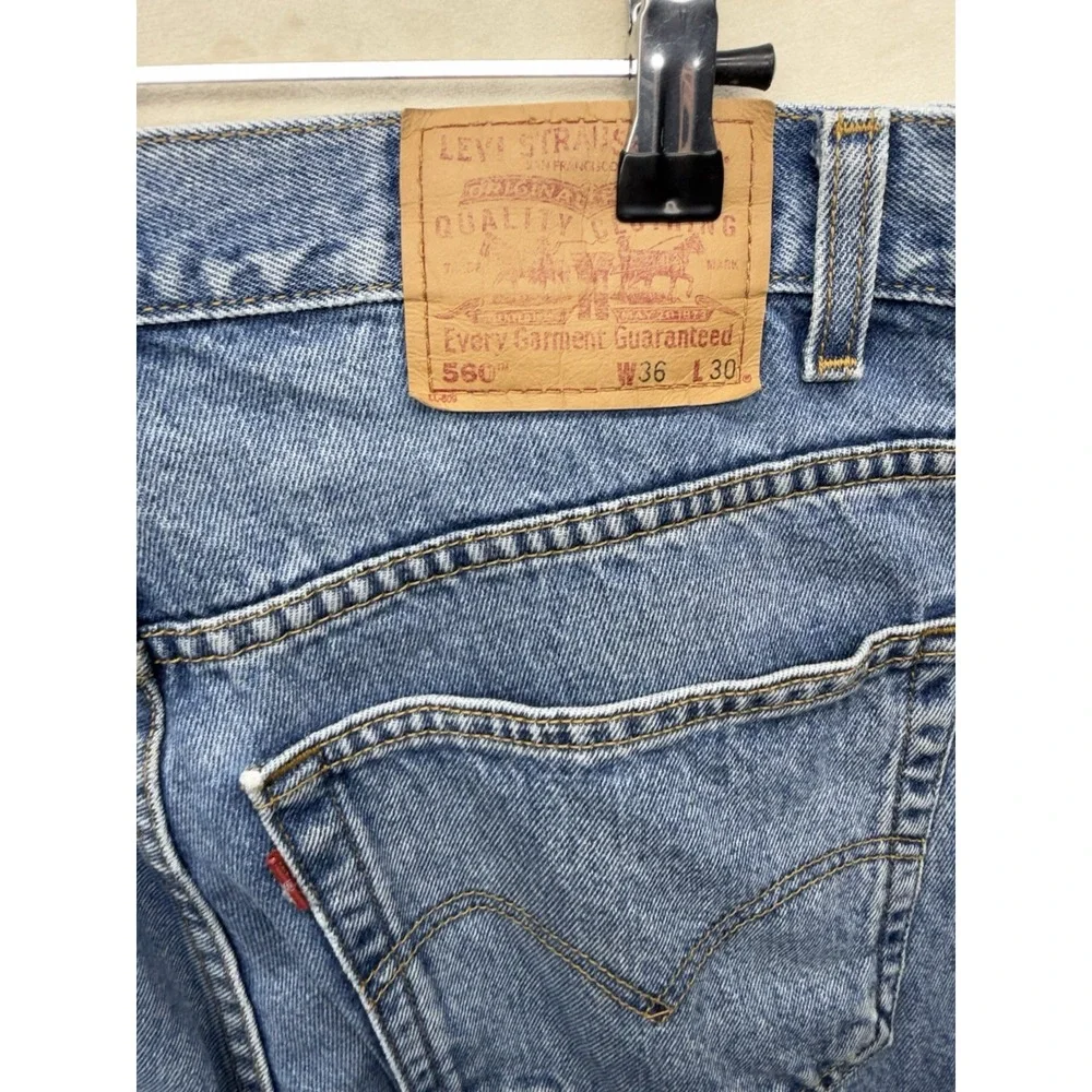 VTG 90s Levis 560 Loose Fit Tapered Leg Jeans Mens 36x30 Blue Light Wash Denim